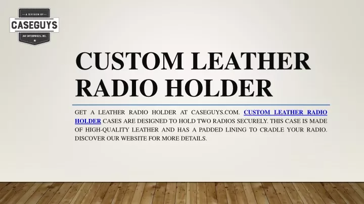 custom leather radio holder