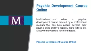 Psychic Development Course Online     Markbedwood.com