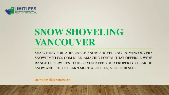 snow shoveling vancouver