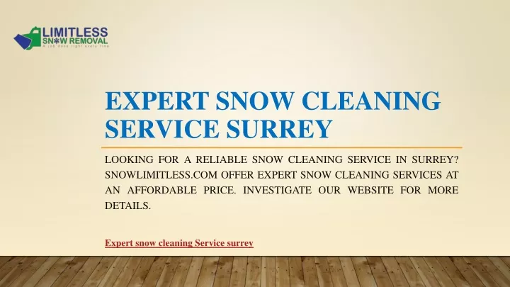 expert snow cleaning service surrey