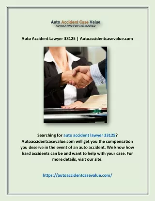 Auto Accident Lawyer 33125 | Autoaccidentcasevalue.com