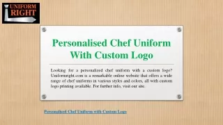 personalised chef uniform with custom logo