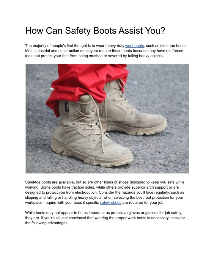 how can safety boots assist you