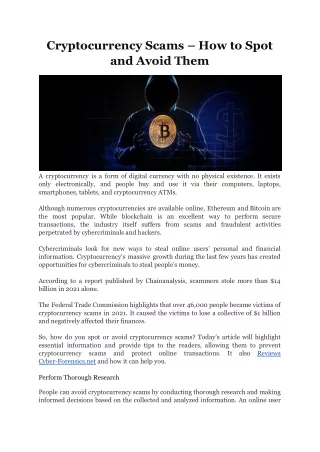 Cryptocurrency Scams – How to Spot and Avoid Them