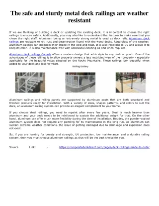 the safe and sturdy metal deck railings