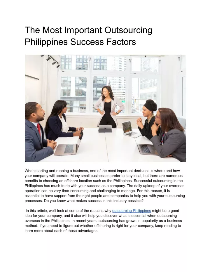 outsourcing in the philippines essay