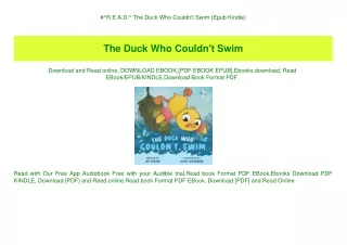 #^R.E.A.D.^ The Duck Who Couldn't Swim (Epub Kindle)