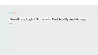 wordpress login url how to find modify and manage it