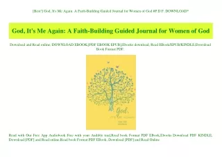 [Best!] God  It's Me Again A Faith-Building Guided Journal for Women of God #P.D.F.  DOWNLOAD^