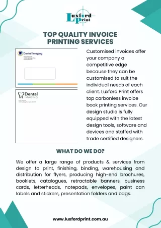 Top Quality Invoice Printing Services