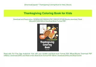 [Download] [epub]^^ Thanksgiving Coloring Book for Kids [ Ebook]