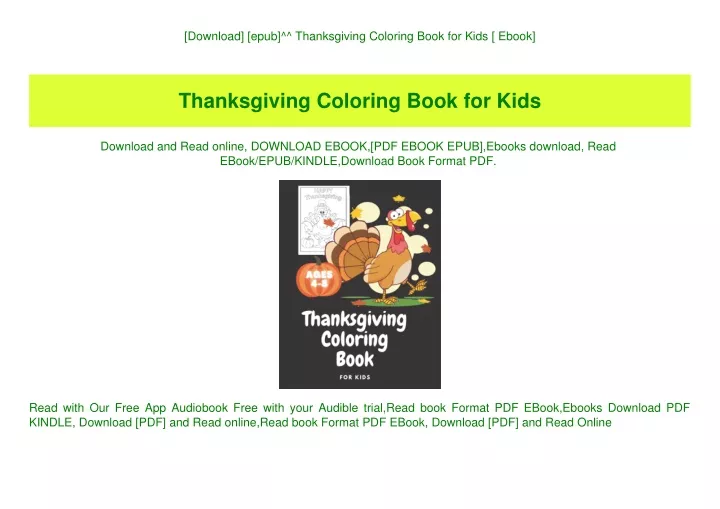 download epub thanksgiving coloring book for kids