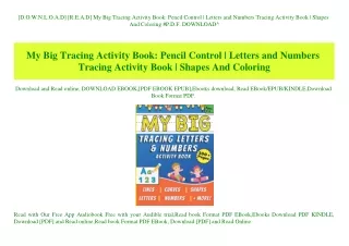 [D.O.W.N.L.O.A.D] [R.E.A.D] My Big Tracing Activity Book Pencil Control  Letters and Numbers Tracing Activity Book  Shap