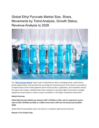 global ethyl pyruvate market size share movements