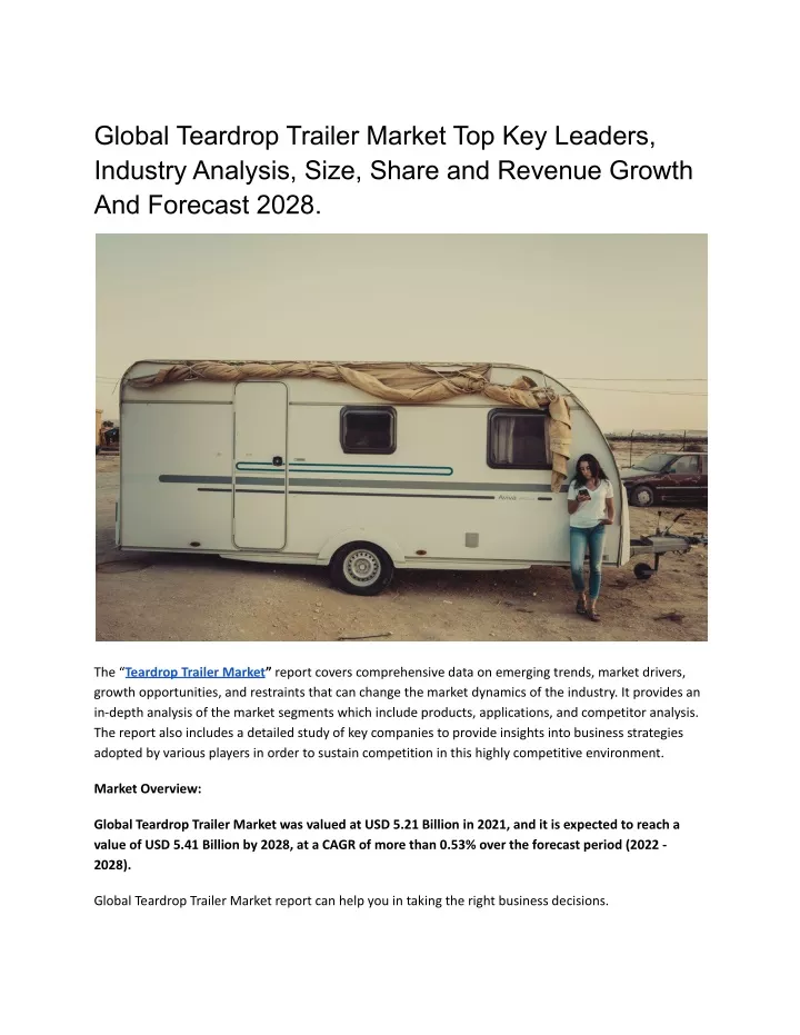 global teardrop trailer market top key leaders