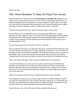 Home Remedies To Keep Out Pests From Homes_ Pest Stop