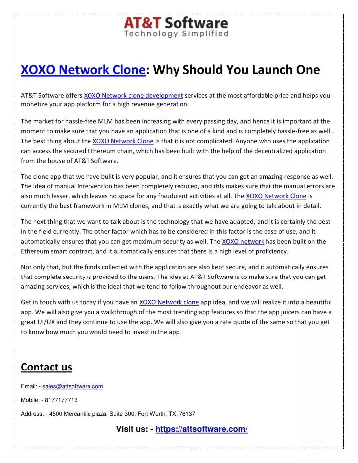 xoxo network clone why should you launch