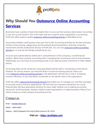 Profitjets Outsource Online Accounting Services