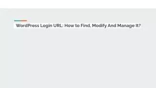 wordpress login url how to find modify and manage