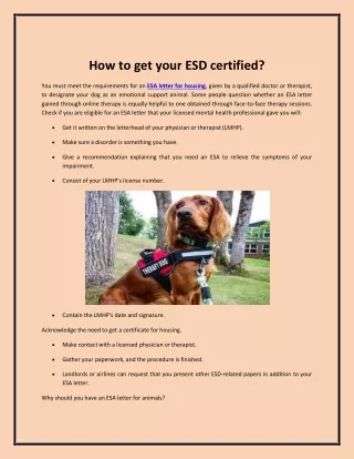 How to get your ESD certified