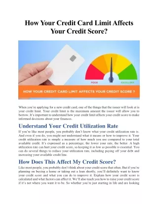 how your credit card limit affects your credit