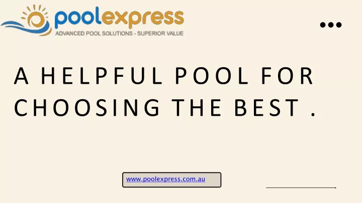 a helpful pool for choosing the best