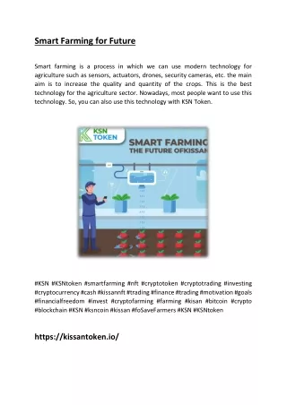smart farming for future