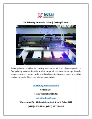 UV Printing Service in Dubai | Tezkargift.com