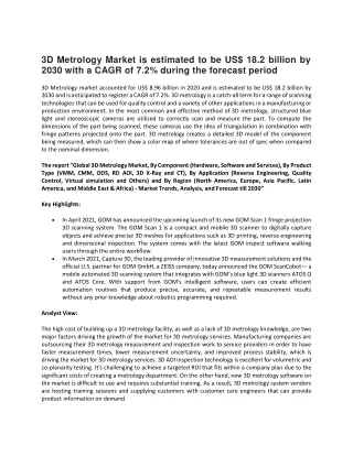 3d metrology market is estimated