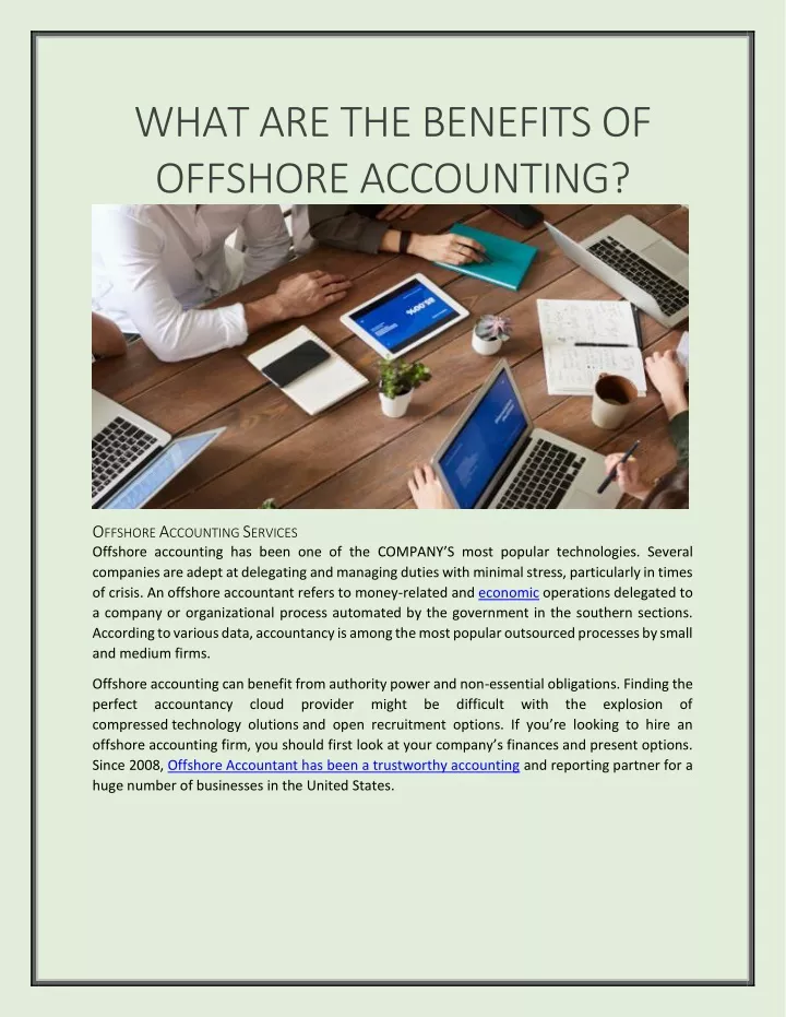 what are the benefits of offshore accounting