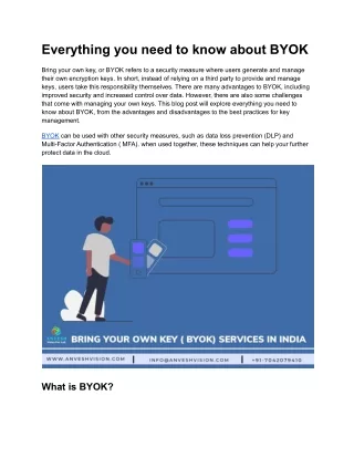 Everything you need to know about Bring your own key
