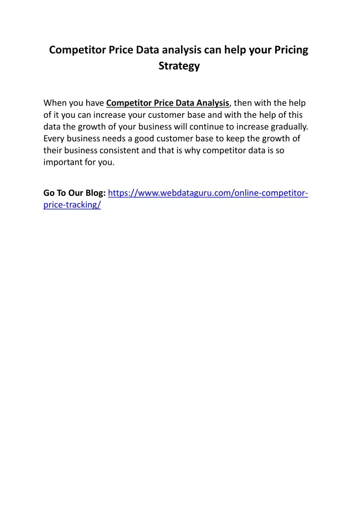 competitor price data analysis can help your