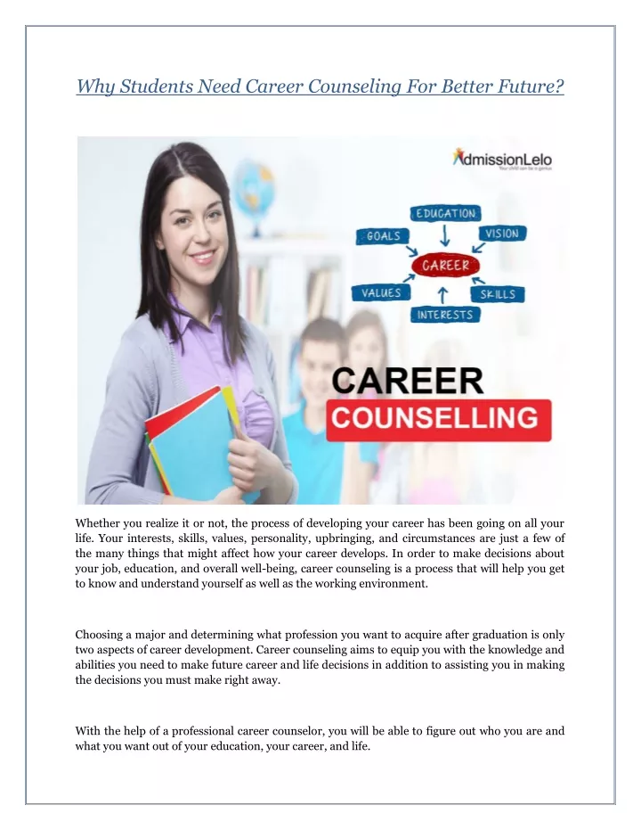 why students need career counseling for better