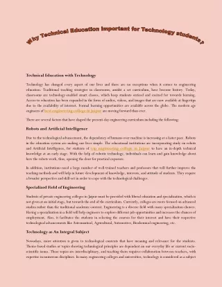 technical education with technology