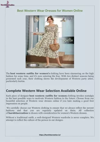 Best Western Wear Dresses for Women Online