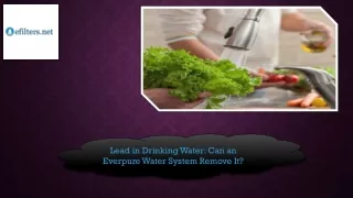 Lead in Drinking Water: Can an Everpure Water System Remove It?