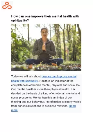 How can one improve their mental health with spirituality ?