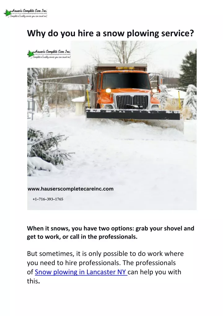 Ppt Why Do You Hire A Snow Plowing Service Powerpoint Presentation Free Download Id11765563 