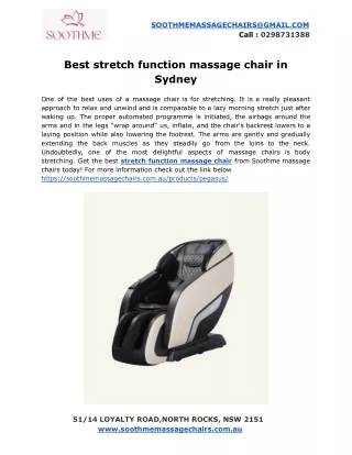 Best stretch function massage chair in Sydney
