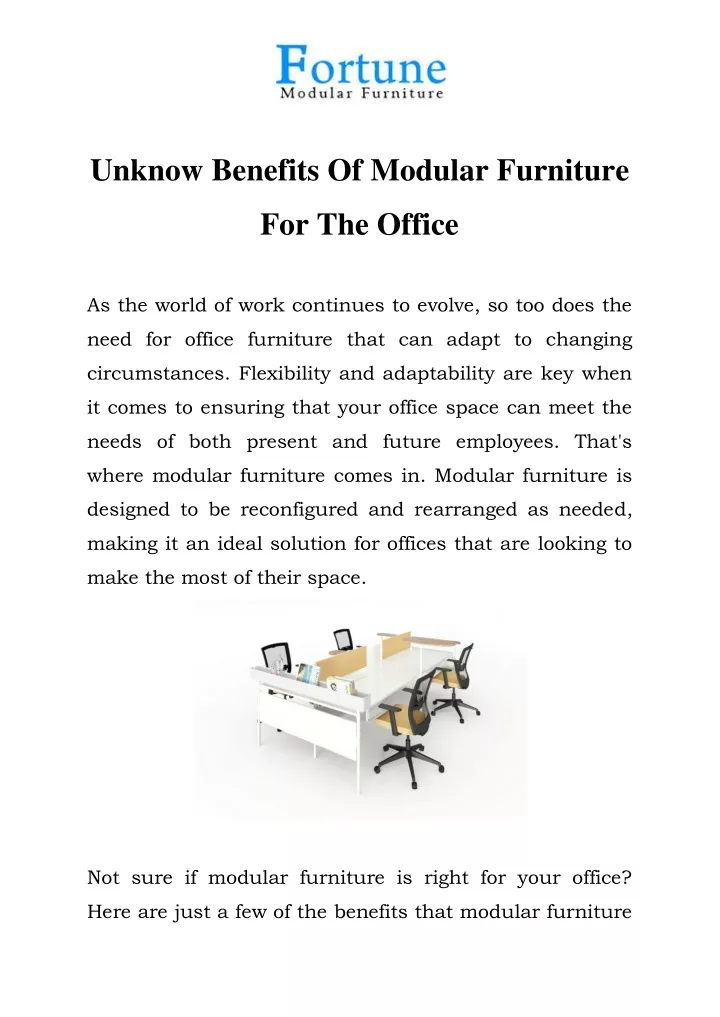 unknow benefits of modular furniture