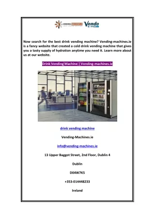 now search for the best drink vending machine