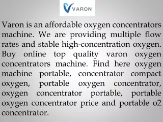 varon is an affordable oxygen concentrators