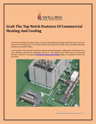 Grab The Top Notch Features Of Commercial Heating And Cooling