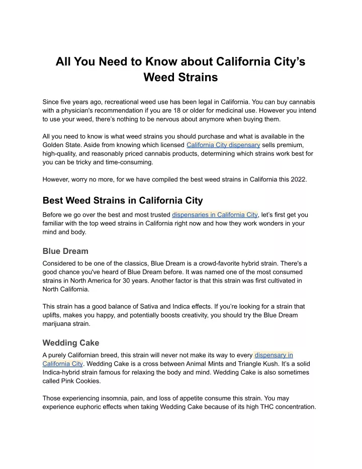 all you need to know about california city s weed