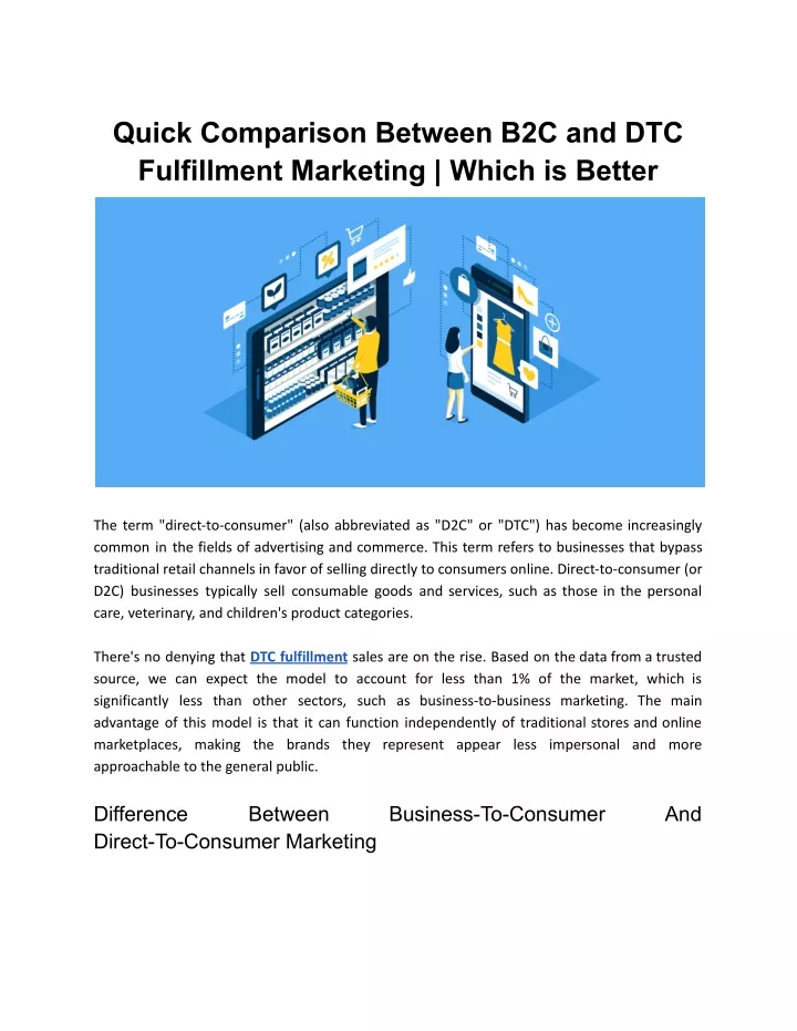 quick comparison between b2c and dtc fulfillment