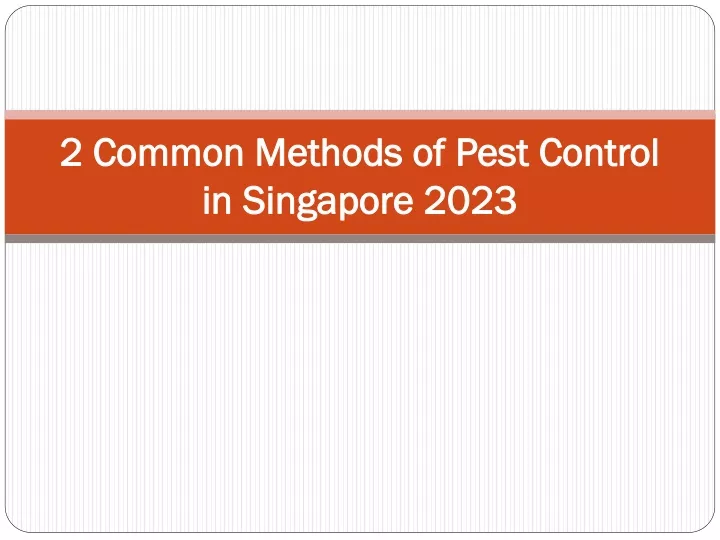 2 common methods of pest control in singapore 2023