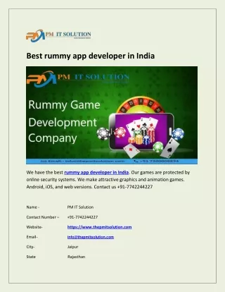 Best rummy app developer in India