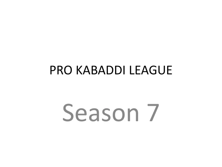 pro kabaddi league