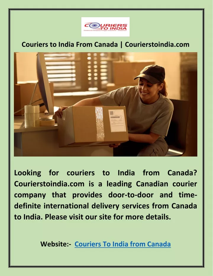 couriers to india from canada courierstoindia com