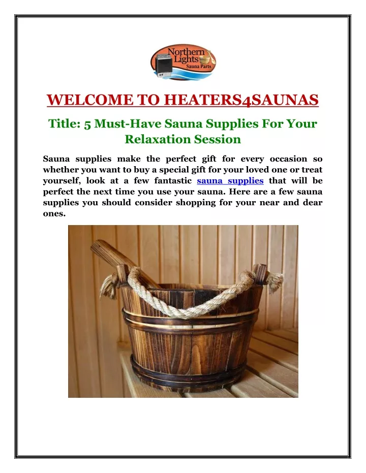 welcome to heaters4saunas